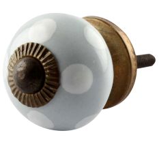 Light Grey Dotted Small Ceramic Drawer Knobs Online